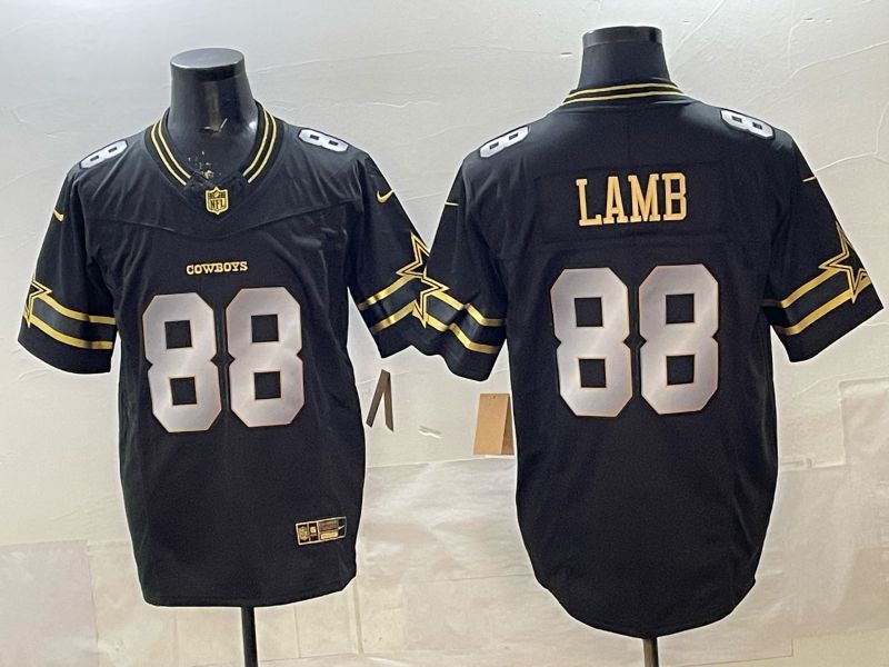 Men 2026 Dallas Cowboys #88 Lamb Black Gold 6th generations Nike Limited NFL Jersey style 01